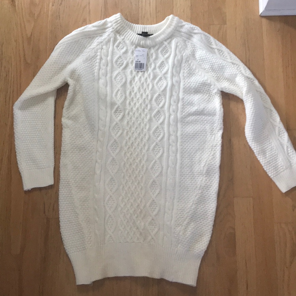 Forever 21 white long sweater